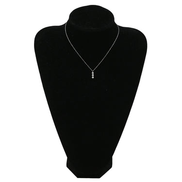 ノンブランド NON BRAND ダイヤペンダント プラチナシルバー Pt900 ダイヤモンド Pt850(チェーン) ネックレス 3石 3連 ドロップ