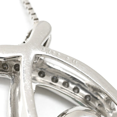 ノンブランド NON BRAND ブラックオパール ダイヤペンダント プラチナシルバーxホワイトゴールド Pt900 ブラックオパール ダイヤモンド K18WG(チェーン) ネックレス