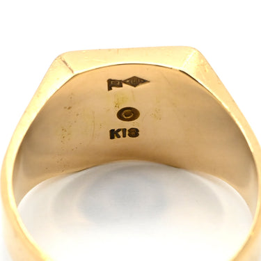 ノンブランド NON BRAND 印台リング イエローゴールド K18YG リング 指輪 スクエア 20.5号