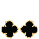 ヴァンクリーフアーペル Van Cleef & Arpels ヴィンテージ アルハンブラ VCARA44200 ブラック×イエローゴールド K18YG オニキス ピアス Au 750YG 黒 18K 花