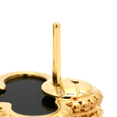 ヴァンクリーフアーペル Van Cleef & Arpels ヴィンテージ アルハンブラ VCARA44200 ブラック×イエローゴールド K18YG オニキス ピアス Au 750YG 黒 18K 花