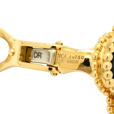 ヴァンクリーフアーペル Van Cleef & Arpels ヴィンテージ アルハンブラ VCARA44200 ブラック×イエローゴールド K18YG オニキス ピアス Au 750YG 黒 18K 花