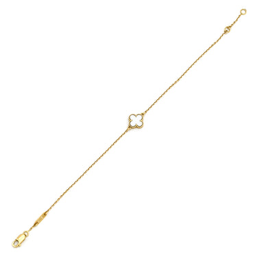 ヴァンクリーフアーペル Van Cleef & Arpels スウィート アルハンブラ VCARF68800 パールホワイト×イエローゴールド K18YG マザーオブパール ブレスレット ゴールド 白 Au750 18K 18金 シェル