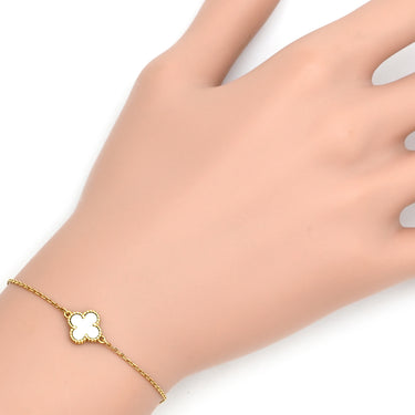 ヴァンクリーフアーペル Van Cleef & Arpels スウィート アルハンブラ VCARF68800 パールホワイト×イエローゴールド K18YG マザーオブパール ブレスレット ゴールド 白 Au750 18K 18金 シェル