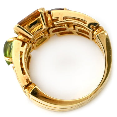 ブルガリ BVLGARI アレグラリング イエローゴールドXマルチカラー K18YG ブルートパーズ ピンクトルマリン ペリドット シトリンクォーツ ダイヤモンド リング 指輪 K18YG 18K 750 18金 12.5号