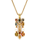 ブルガリ BVLGARI アレグラ マルチカラー イエローゴールドXマルチカラー K18YG ダイヤモンド パール マルチストーン ネックレス パール ペンダント 18K 750YG