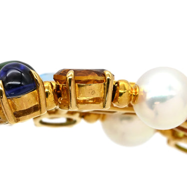 ブルガリ BVLGARI アレグラ マルチカラー イエローゴールドXマルチカラー K18YG ダイヤモンド パール マルチストーン ネックレス パール ペンダント 18K 750YG