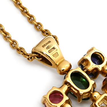 ブルガリ BVLGARI アレグラ マルチカラー イエローゴールドXマルチカラー K18YG ダイヤモンド パール マルチストーン ネックレス パール ペンダント 18K 750YG