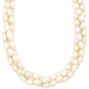 TASAKI TASAKI パールホワイト パール メタル ネックレス 真珠 パール 3連 3重 バロックパール