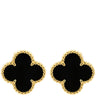 ヴァンクリーフアーペル Van Cleef & Arpels ヴィンテージ アルハンブラ VCARA44200 ブラック×イエローゴールド K18YG オニキス ピアス Au 750YG 黒 18K 花