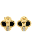 ヴァンクリーフアーペル Van Cleef & Arpels ヴィンテージ アルハンブラ VCARA44200 ブラック×イエローゴールド K18YG オニキス ピアス Au 750YG 黒 18K 花