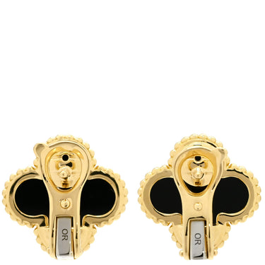ヴァンクリーフアーペル Van Cleef & Arpels ヴィンテージ アルハンブラ VCARA44200 ブラック×イエローゴールド K18YG オニキス ピアス Au 750YG 黒 18K 花