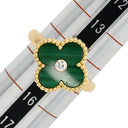 ヴァンクリーフアーペル Van Cleef & Arpels ヴィンテージ アルハンブラ VCARO3QM55 グリーンXイエローゴールド K18YG ダイヤモンド マラカイト #55(JP15) リング 指輪 Au750 18金 ダイヤ1P 14.5号