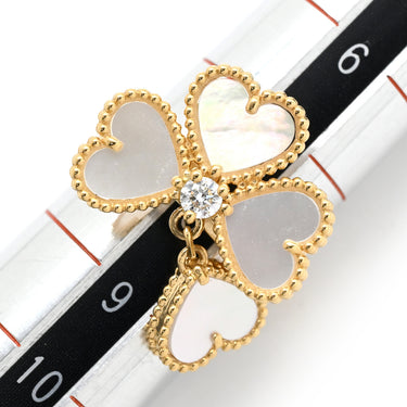 ヴァンクリーフアーペル Van Cleef & Arpels スウィート ハート VCARN5P348 白×イエローゴールド K18YG ダイヤモンド ホワイトマザーオブパール #48(JP8) リング 指輪 750 18金 ダイヤ1P シェル 8号