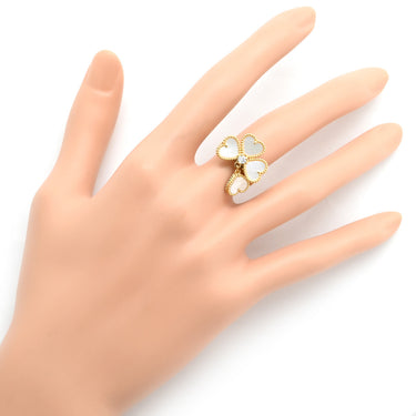 ヴァンクリーフアーペル Van Cleef & Arpels スウィート ハート VCARN5P348 白×イエローゴールド K18YG ダイヤモンド ホワイトマザーオブパール #48(JP8) リング 指輪 750 18金 ダイヤ1P シェル 8号