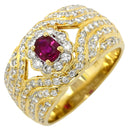 ノンブランド NON BRAND ルビー ダイヤリング イエローゴールド K18YG ルビー ダイヤモンド リング 指輪 レッド 赤 12号