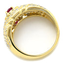 ノンブランド NON BRAND ルビー ダイヤリング イエローゴールド K18YG ルビー ダイヤモンド リング 指輪 レッド 赤 12号