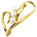 ミキモト MIKIMOTO パールブローチ イエローゴールド K18YG パール ブローチ 18K 18金 750 ハート イエローゴールド