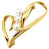 ミキモト MIKIMOTO パールブローチ イエローゴールド K18YG パール ブローチ 18K 18金 750 ハート イエローゴールド