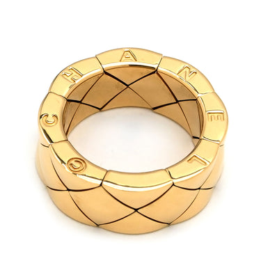 シャネル CHANEL マトラッセ リング イエローゴールド K18YG #46 リング 指輪 18K 750YG キルティングデザイン 7号