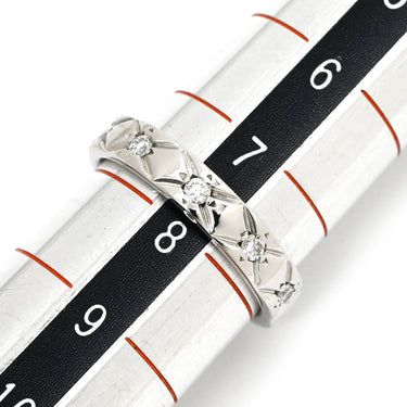 シャネル CHANEL マトラッセ プラチナシルバー Pt950 ダイヤモンド #48 リング 指輪 プラチナム 10P 10石 10粒 フルダイヤ キルティング ミディアムモデル 8号