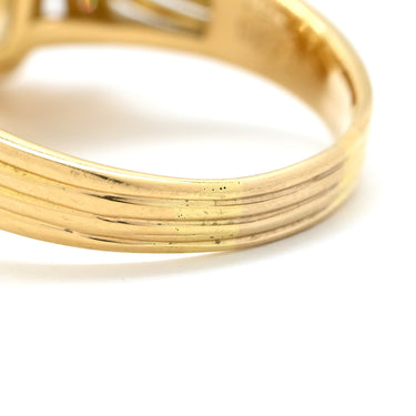 ノンブランド NON BRAND トルマリン シトリン ダイヤリング イエローゴールド K18YG トルマリン シトリン リング 指輪 赤 黄 スクエア 20号