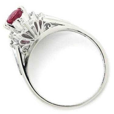 ノンブランド NON BRAND ルビー ダイヤリング プラチナシルバー Pt900 ルビー ダイヤモンド リング 指輪 レッド 赤 12号