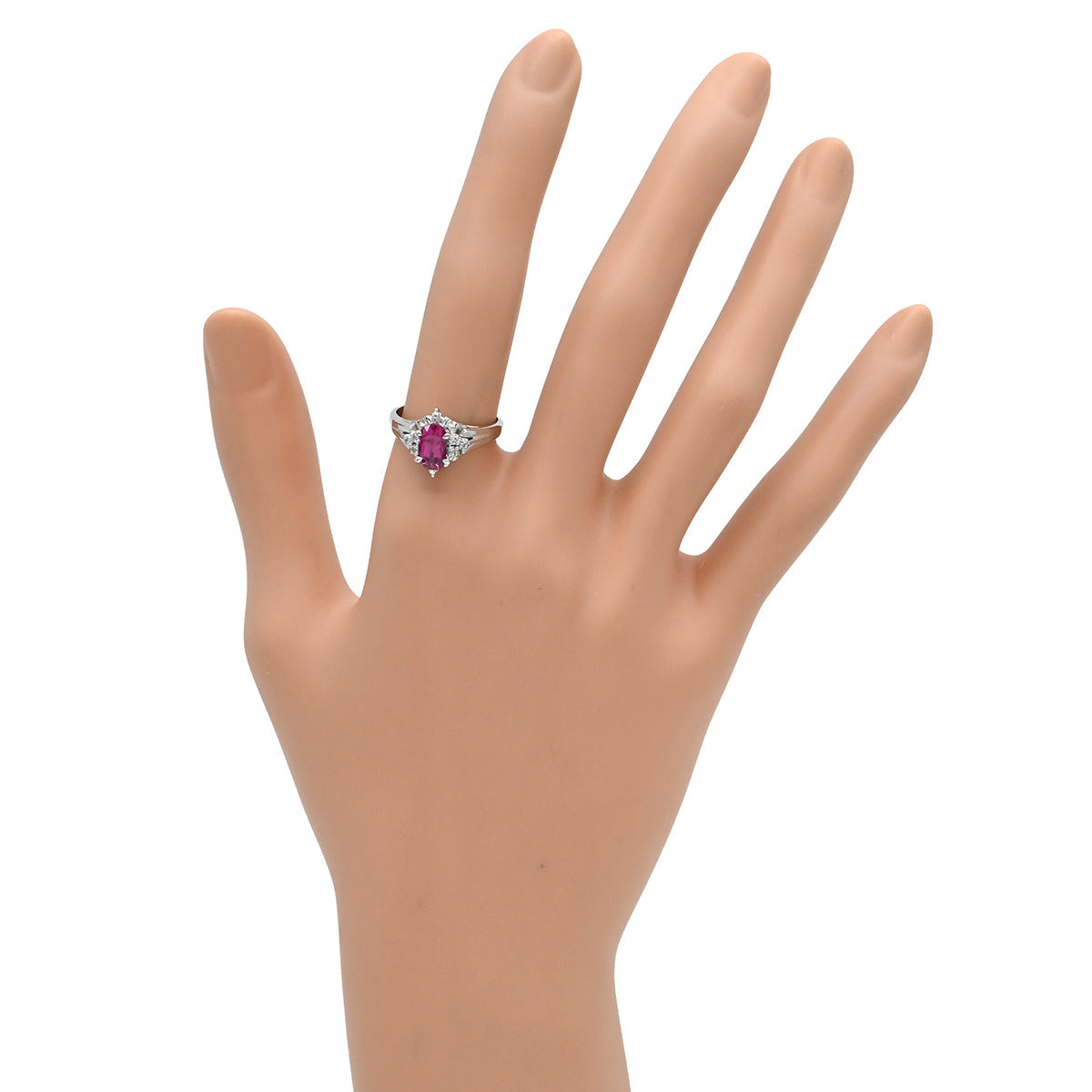 ノンブランド NON BRAND ルビー ダイヤリング プラチナシルバー Pt900