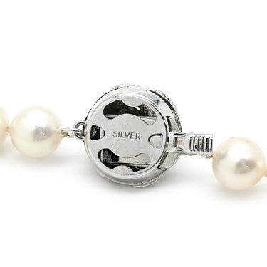 ノンブランド NON BRAND パール ペンダント パールホワイト パール シルバー ネックレス 真珠 シルバー ラウンドシェイプ フォーマル 一連 ワンタッチ 花カン あこやパール