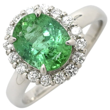 ノンブランド NON BRAND トルマリン2.43ct ダイヤモンド プラチナシルバー Pt900 トルマリン ダイヤモンド リング 指輪 薄緑 オーバルモディファイト ブリリアントカット 1石 14号