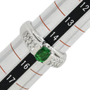 ノンブランド NON BRAND ガーネット 0.80ct ダイヤリング プラチナシルバー Pt900 ガーネット ダイヤモンド リング 指輪 緑 グリーン プラチナ900 グリーングロシュラーガーネット 15号