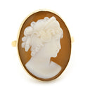 ノンブランド NON BRAND カメオリング イエローゴールド K14YG シェル リング 指輪 シェル 彫刻 585 10号
