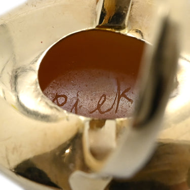 ノンブランド NON BRAND カメオリング イエローゴールド K14YG シェル リング 指輪 シェル 彫刻 585 10号