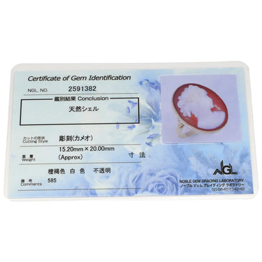 ノンブランド NON BRAND カメオリング イエローゴールド K14YG シェル リング 指輪 シェル 彫刻 585 10号