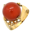 ノンブランド NON BRAND 珊瑚リング イエローゴールド K18YG 珊瑚 リング 指輪 サンゴ 11.5号