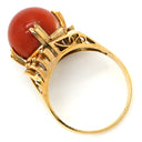 ノンブランド NON BRAND 珊瑚リング イエローゴールド K18YG 珊瑚 リング 指輪 サンゴ 11.5号