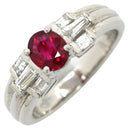 ノンブランド NON BRAND ルビー ダイヤリング プラチナシルバー Pt900 ルビー ダイヤモンド リング 指輪 レッド 赤 12.5号