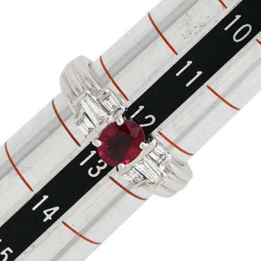 ノンブランド NON BRAND ルビー ダイヤリング プラチナシルバー Pt900 ルビー ダイヤモンド リング 指輪 レッド 赤 12.5号