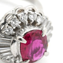 ノンブランド NON BRAND ルビー ダイヤリング プラチナシルバー Pt900 ルビー ダイヤモンド リング 指輪 レッド 赤 14号