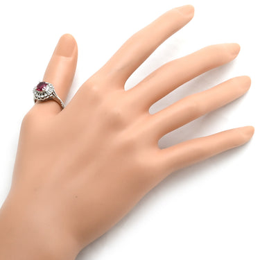 ノンブランド NON BRAND ルビー ダイヤリング プラチナシルバー Pt900 ルビー ダイヤモンド リング 指輪 レッド 赤 14号
