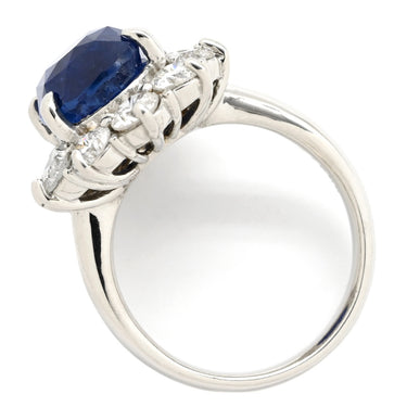 ノンブランド NON BRAND ブルーサファイア ダイヤリング プラチナシルバー Pt950 サファイア ダイヤモンド リング 指輪 青 スリランカ産 9号