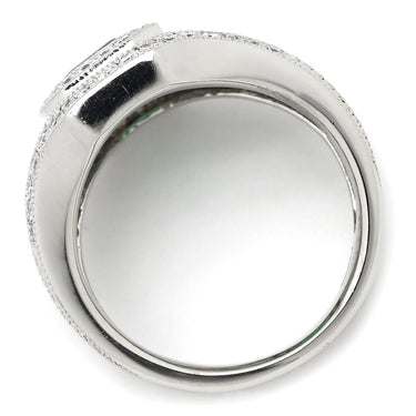 ノンブランド NON BRAND エメラルド ダイヤ プラチナシルバー×グリーン Pt900 エメラルド ダイヤモンド リング 指輪 グリーン 緑 カクテルリング パヴェダイヤ 10.5号