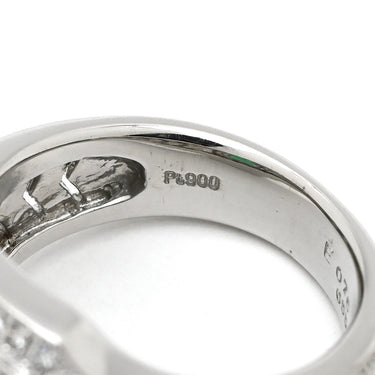 ノンブランド NON BRAND エメラルド ダイヤ プラチナシルバー×グリーン Pt900 エメラルド ダイヤモンド リング 指輪 グリーン 緑 カクテルリング パヴェダイヤ 10.5号