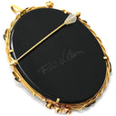 ノンブランド NON BRAND カメオ イエローゴールドXプラチナシルバー K18YG Pt900 メノウ ブローチ 彫刻 ペンダントトップ F.W.Klein