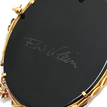 ノンブランド NON BRAND カメオ イエローゴールドXプラチナシルバー K18YG Pt900 メノウ ブローチ 彫刻 ペンダントトップ F.W.Klein