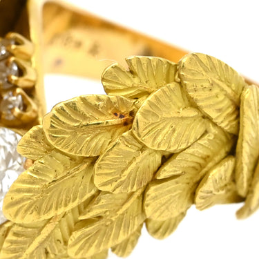 湧永ユキオ YUKIO WAKINAGA ダイヤリング イエローゴールド K18YG ダイヤモンド リング 指輪 羽根 翼 750AU 18金 15号