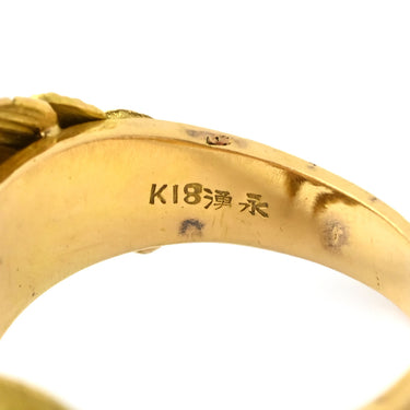 湧永ユキオ YUKIO WAKINAGA ダイヤリング イエローゴールド K18YG ダイヤモンド リング 指輪 羽根 翼 750AU 18金 15号