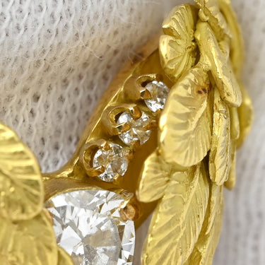 湧永ユキオ YUKIO WAKINAGA ダイヤリング イエローゴールド K18YG ダイヤモンド リング 指輪 羽根 翼 750AU 18金 15号