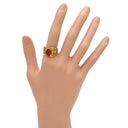 ノンブランド NON BRAND オパール ダイヤリング イエローゴールド K18YG オパール ダイヤモンド リング 指輪 オレンジ 16.5号