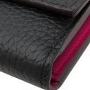 ルイヴィトン LOUIS VUITTON ポルトフォイユカプシーヌ コンパクト M62157 ノワール×ホットピンク トリヨンレザー 三つ折り財布 ゴールド金具 黒 ピンク ブラック金具